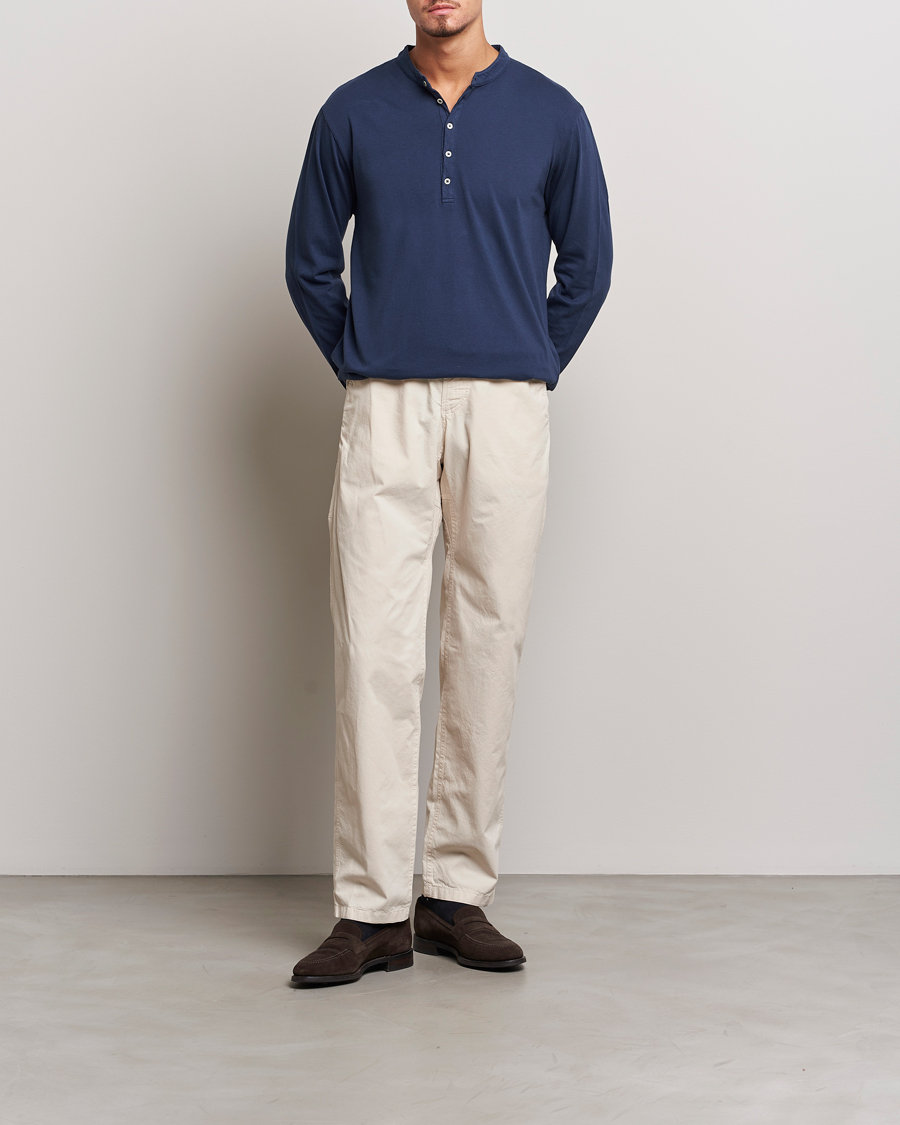 Uomini | Maglieria | Massimo Alba | Hawai Cotton/Cashmere Henley Navy