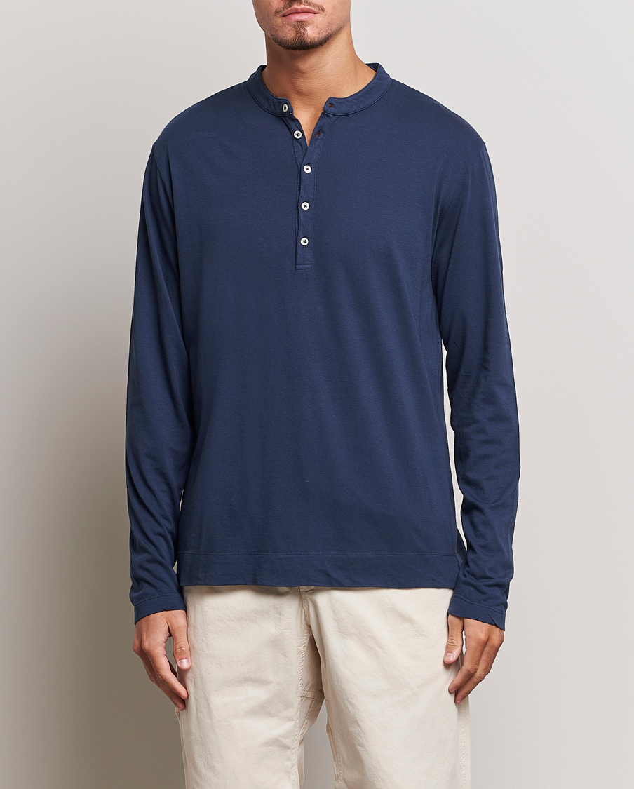 Uomini | Maglieria | Massimo Alba | Hawai Cotton/Cashmere Henley Navy