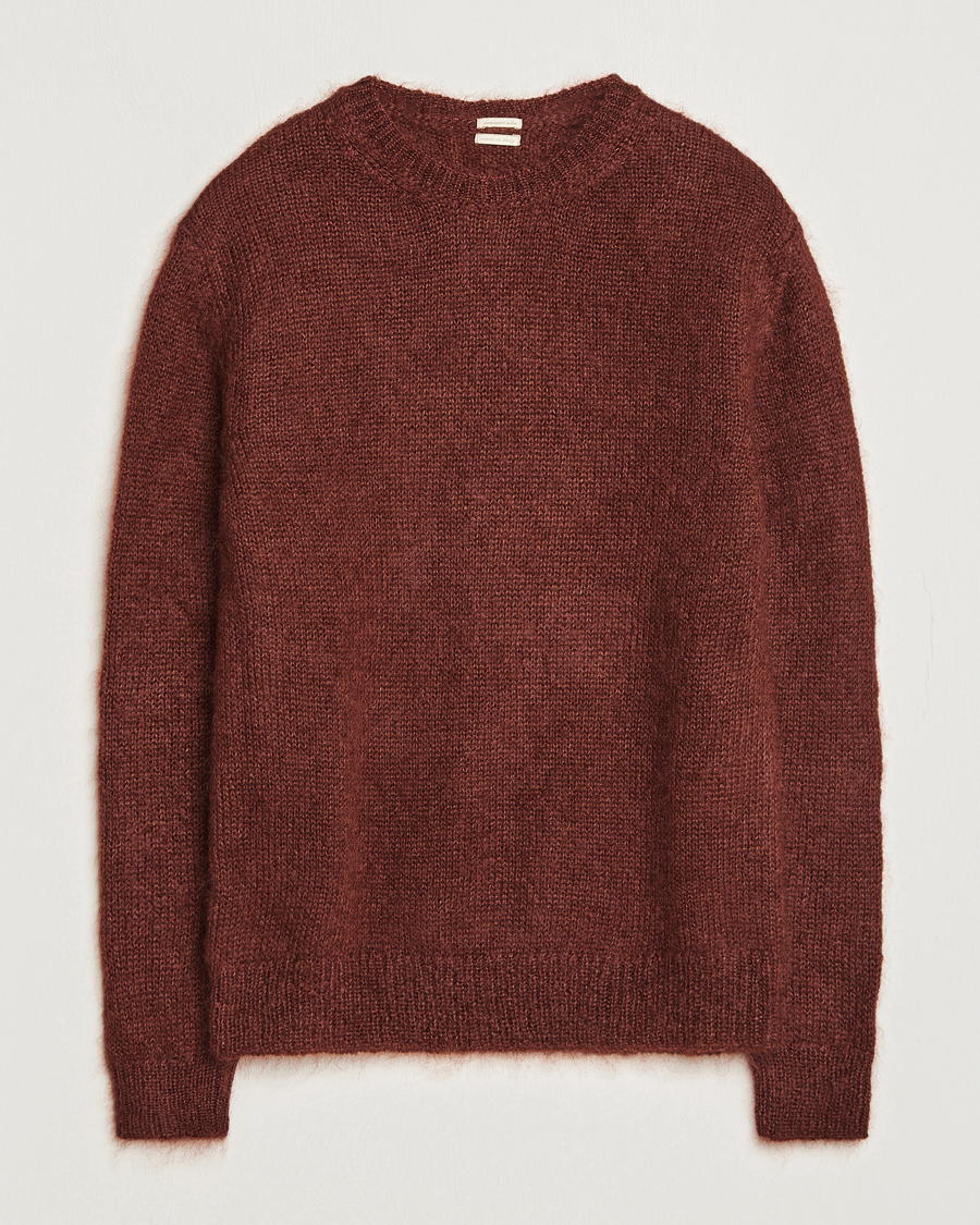 Uomini | Maglieria | Massimo Alba | Alder Mohair/Silk Crew Neck Burnt Orange