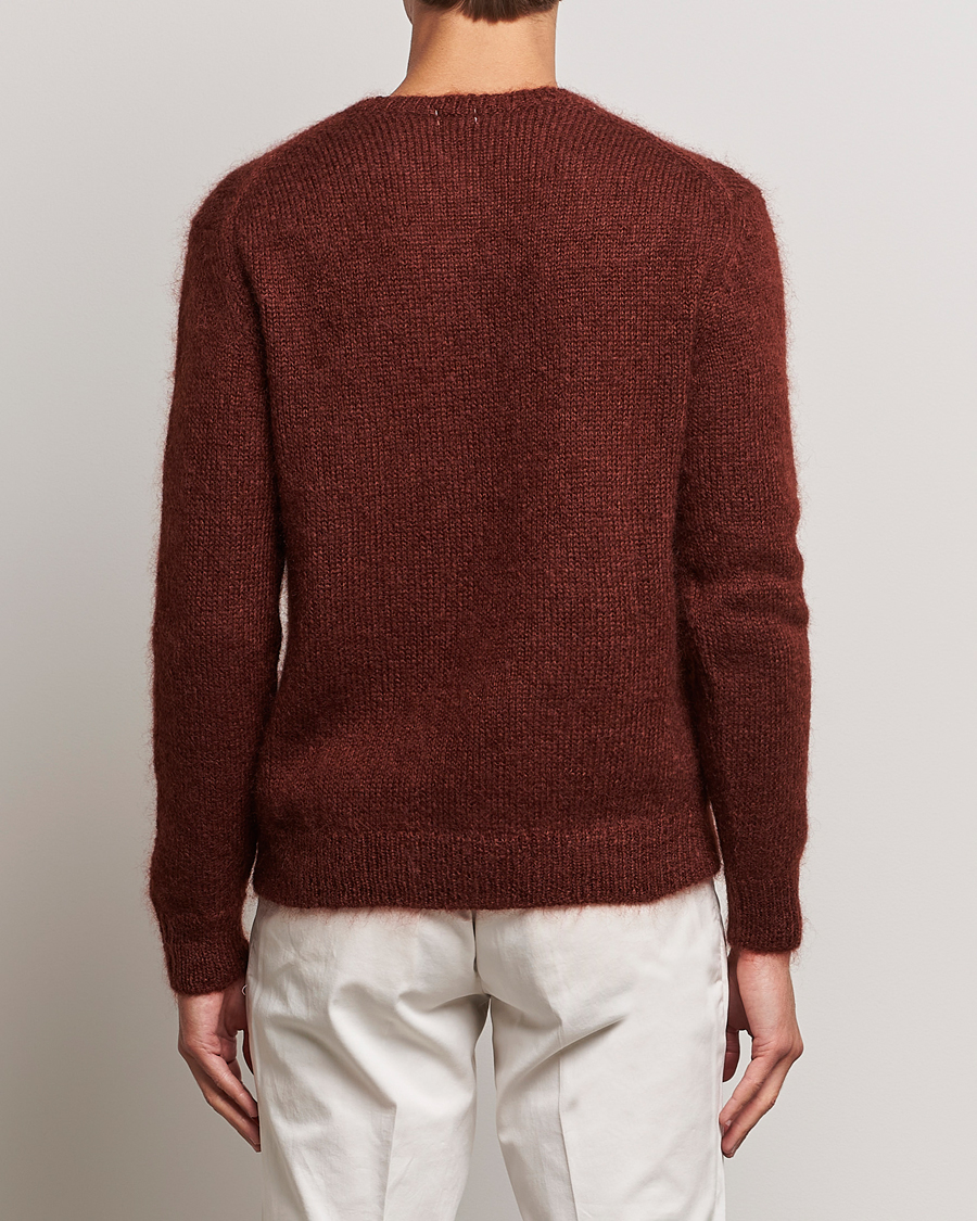 Uomini | Maglieria | Massimo Alba | Alder Mohair/Silk Crew Neck Burnt Orange