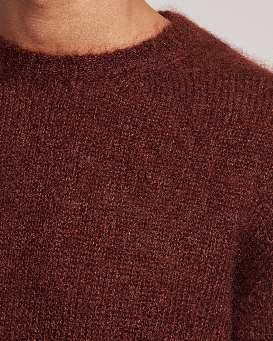 Uomini | Maglieria | Massimo Alba | Alder Mohair/Silk Crew Neck Burnt Orange