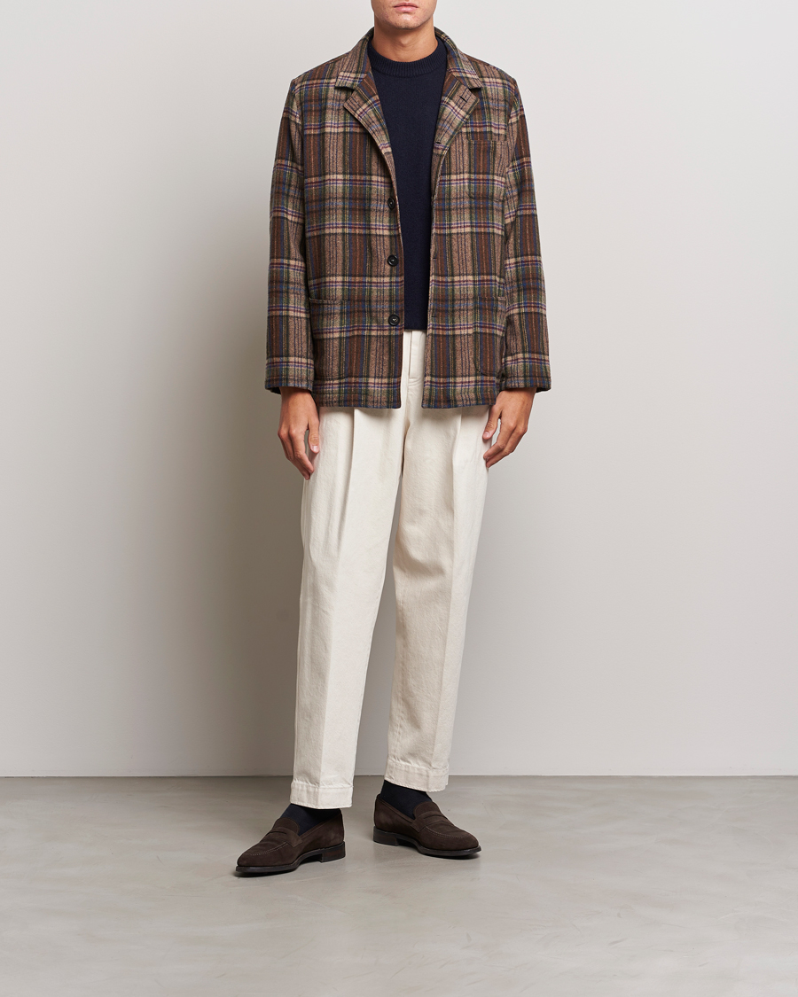 Uomini | Giacche | Massimo Alba | Florida Soft Wool Shirt Jacket Brown Check