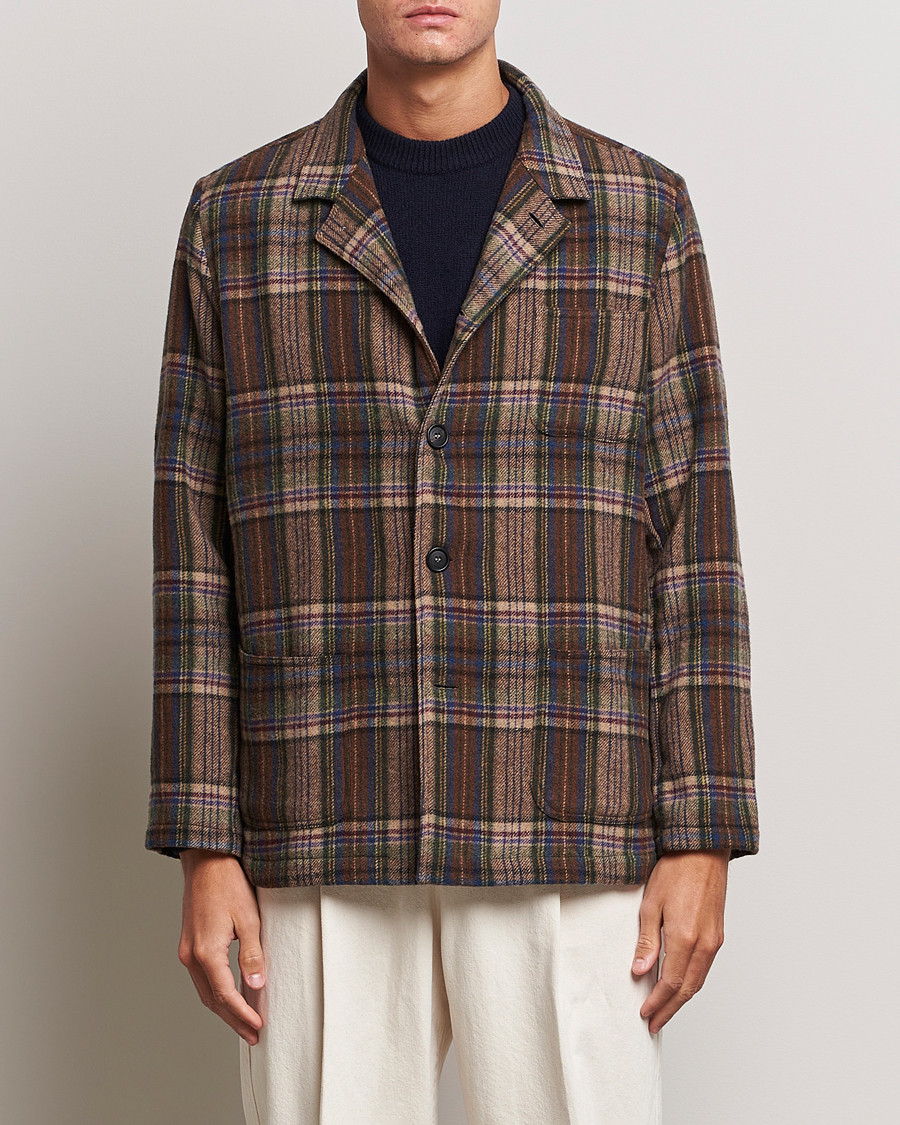 Uomini | Giacche | Massimo Alba | Florida Soft Wool Shirt Jacket Brown Check