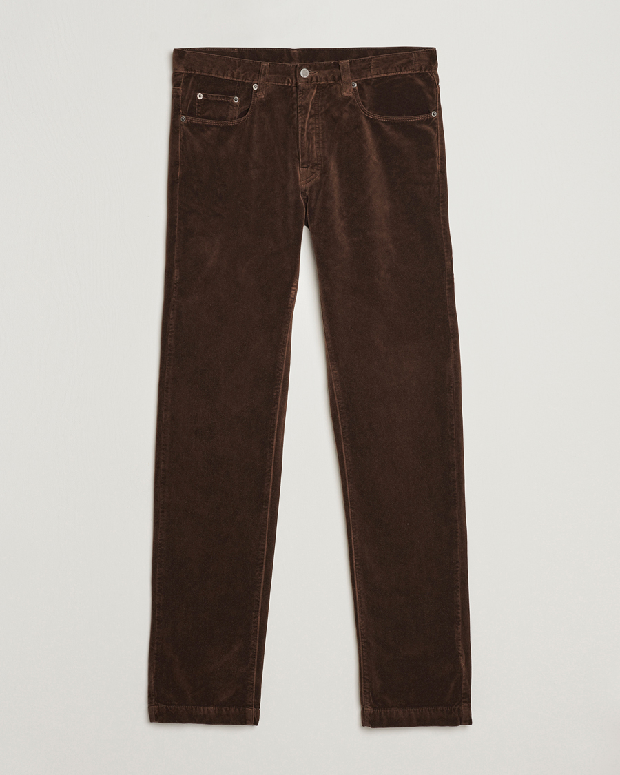 Uomini | Pantaloni | Massimo Alba | Regular Fit Velvet 5-Pocket Pants Chestnut