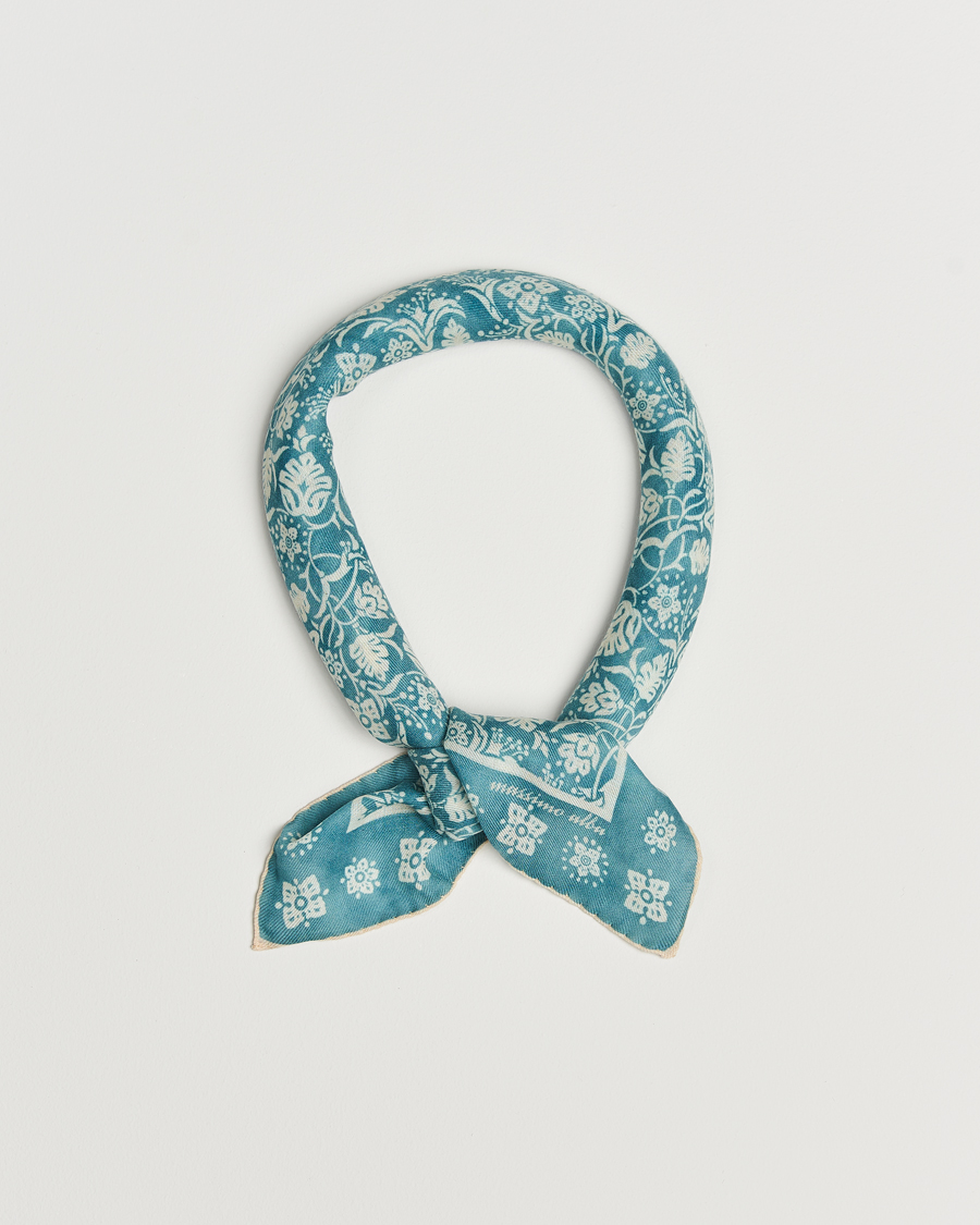 Uomini | Massimo Alba Printed Cashmere Bandana Turchese | Massimo Alba | Printed Cashmere Bandana Turchese