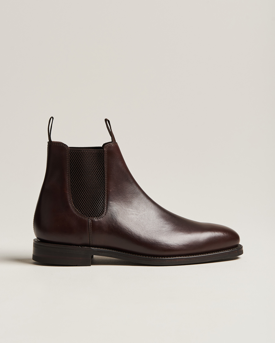 Uomini | Stivali | Loake 1880 | Emsworth Chelsea Boot Dark Brown Leather