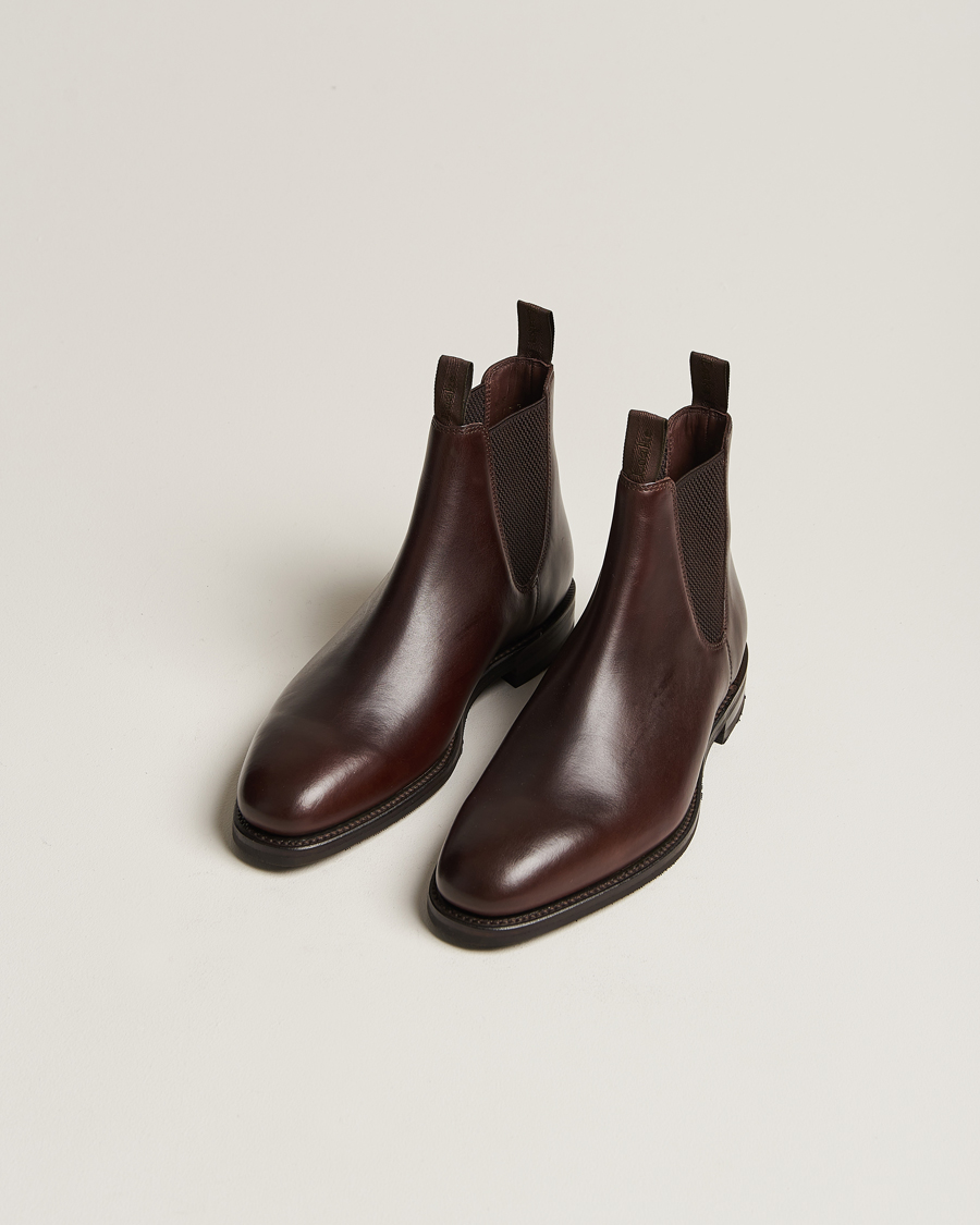Uomini | Stivali | Loake 1880 | Emsworth Chelsea Boot Dark Brown Leather