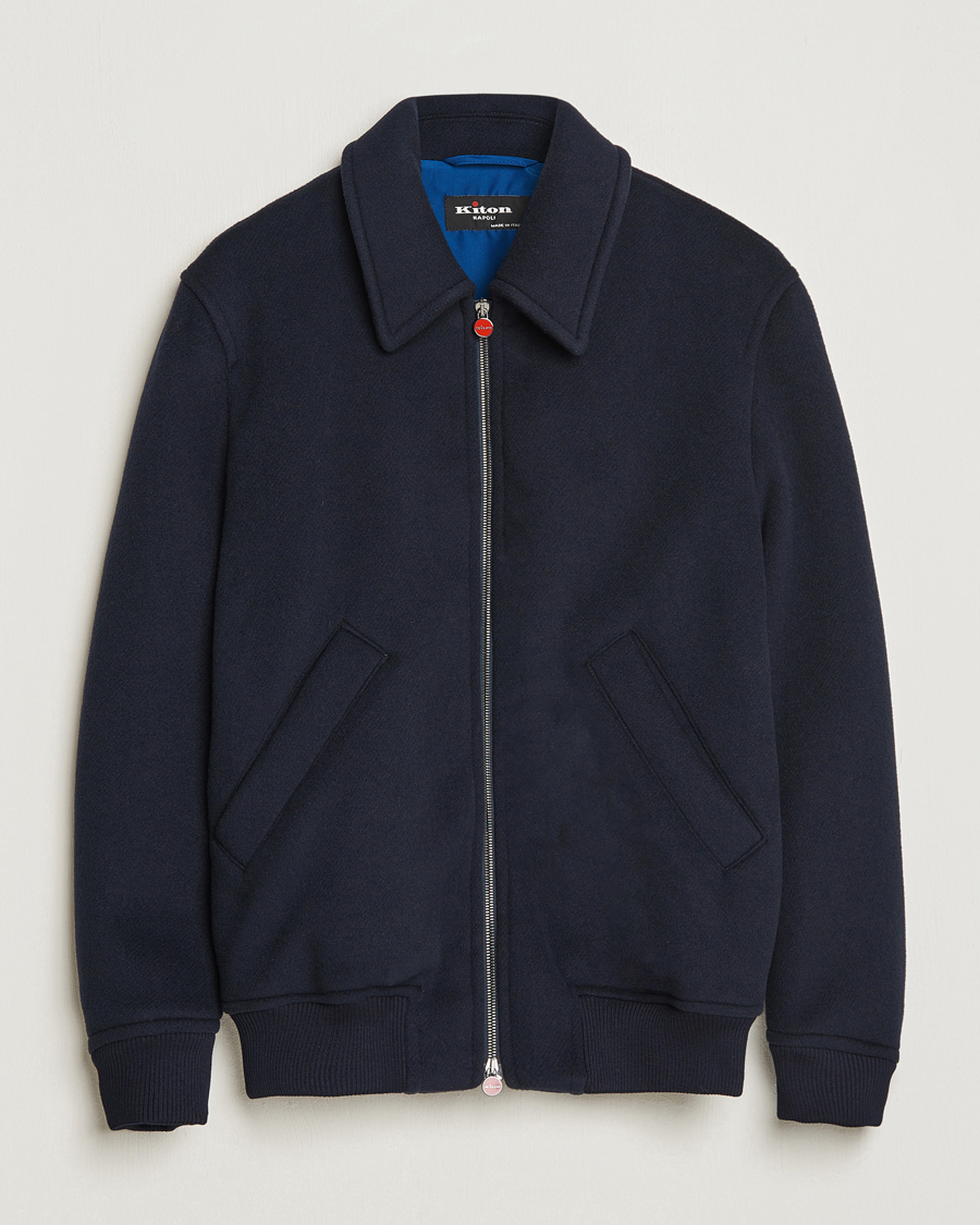 Uomini | Giacche | Kiton | Wool/Cashmere Bomber Jacket Navy