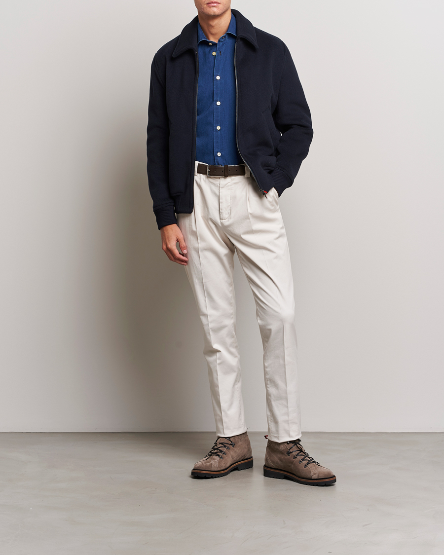 Uomini | Giacche | Kiton | Wool/Cashmere Bomber Jacket Navy