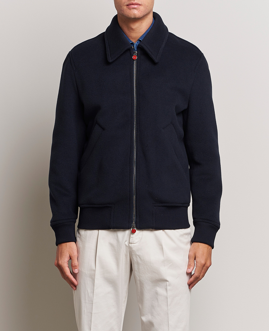 Uomini | Giacche | Kiton | Wool/Cashmere Bomber Jacket Navy