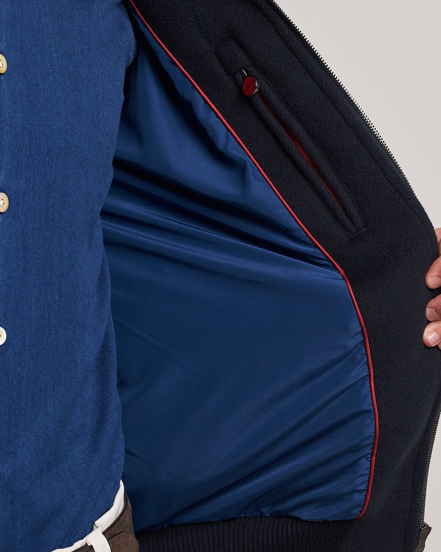 Uomini | Giacche | Kiton | Wool/Cashmere Bomber Jacket Navy