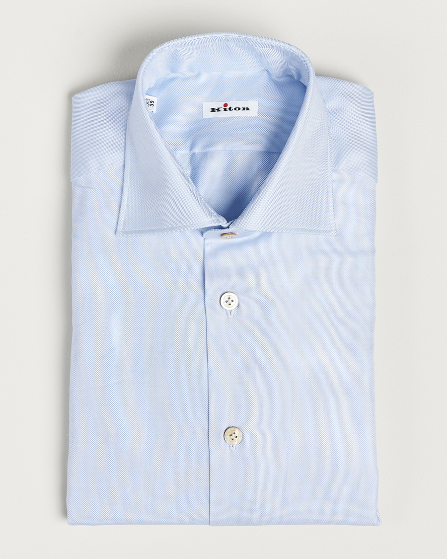 Uomini | Camicie | Kiton | Slim Fit Royal Oxford Shirt Light Blue