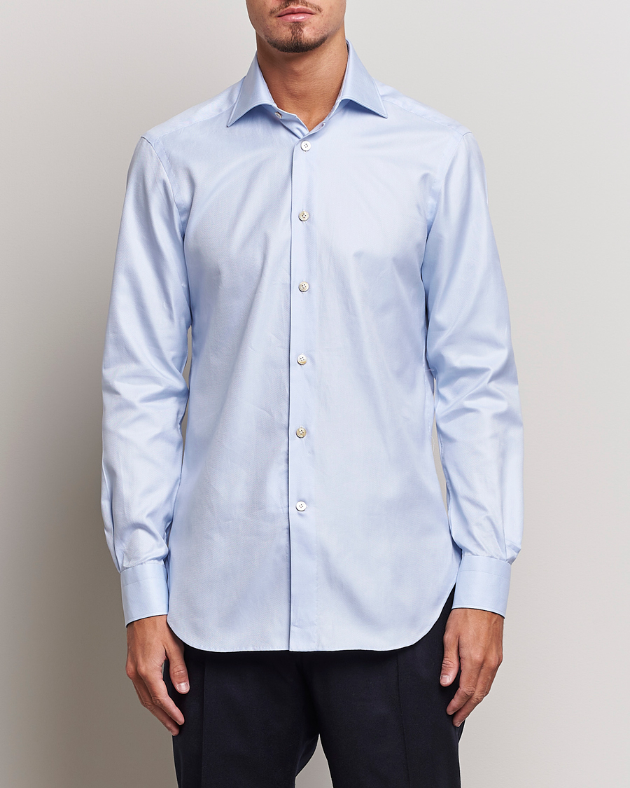 Uomini | Camicie | Kiton | Slim Fit Royal Oxford Shirt Light Blue