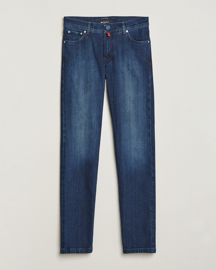 Uomini | Jeans | Kiton | Slim Fit Stretch Jeans Medium Blue Wash
