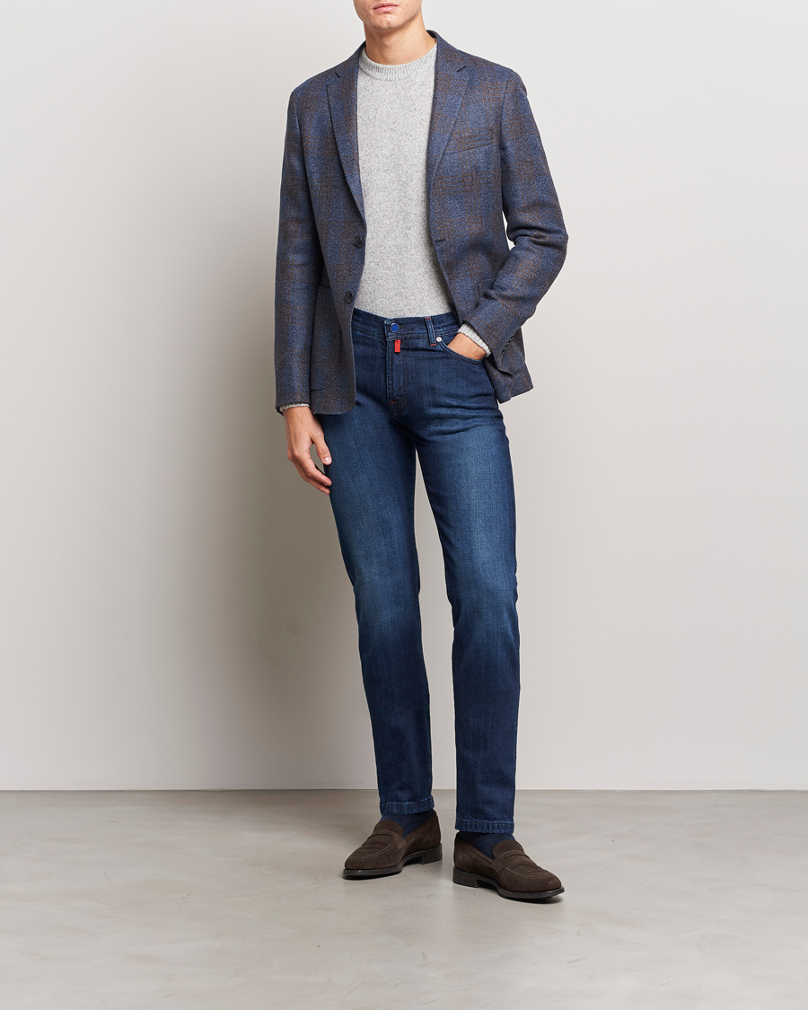 Uomini | Jeans | Kiton | Slim Fit Stretch Jeans Medium Blue Wash