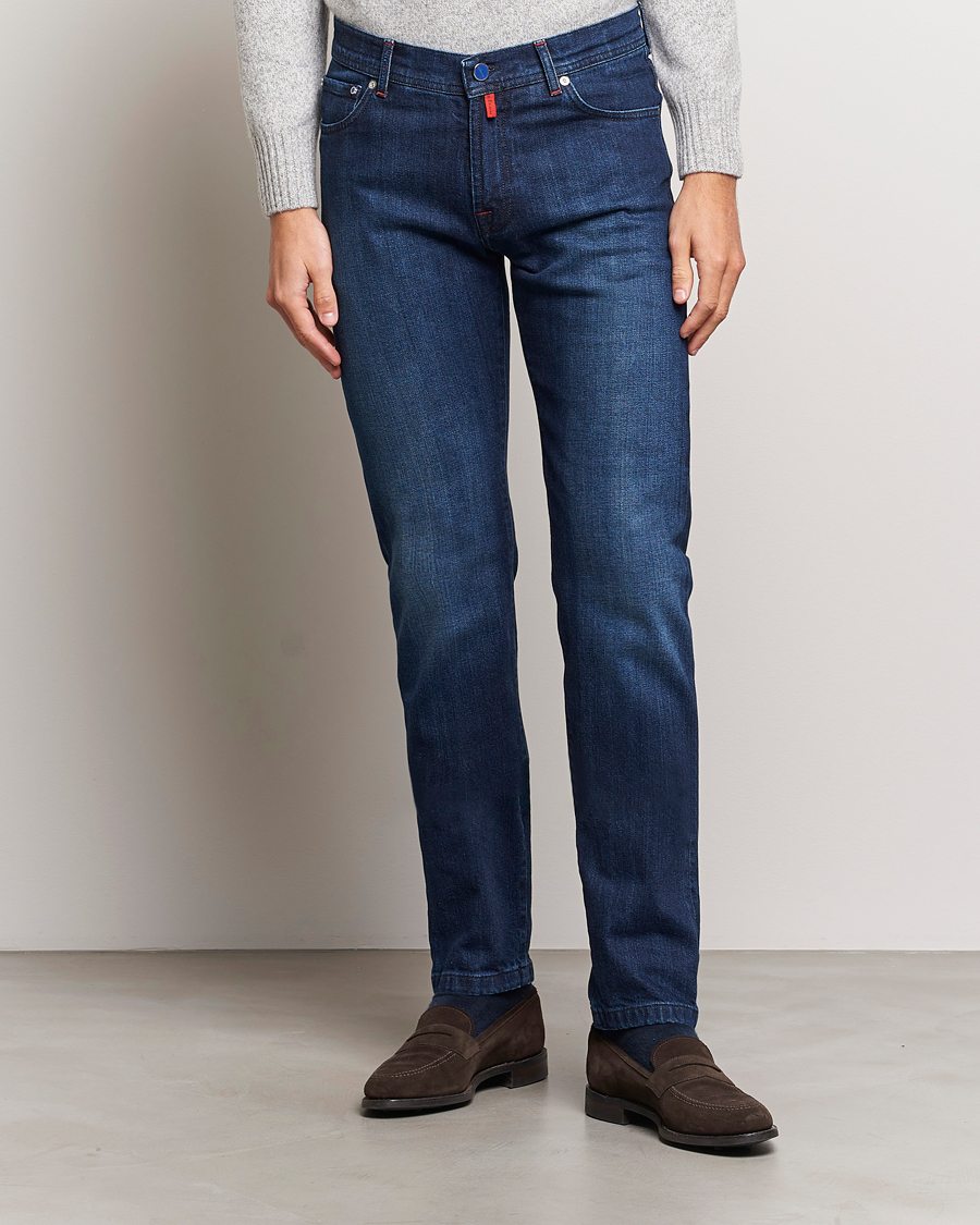 Uomini | Jeans | Kiton | Slim Fit Stretch Jeans Medium Blue Wash