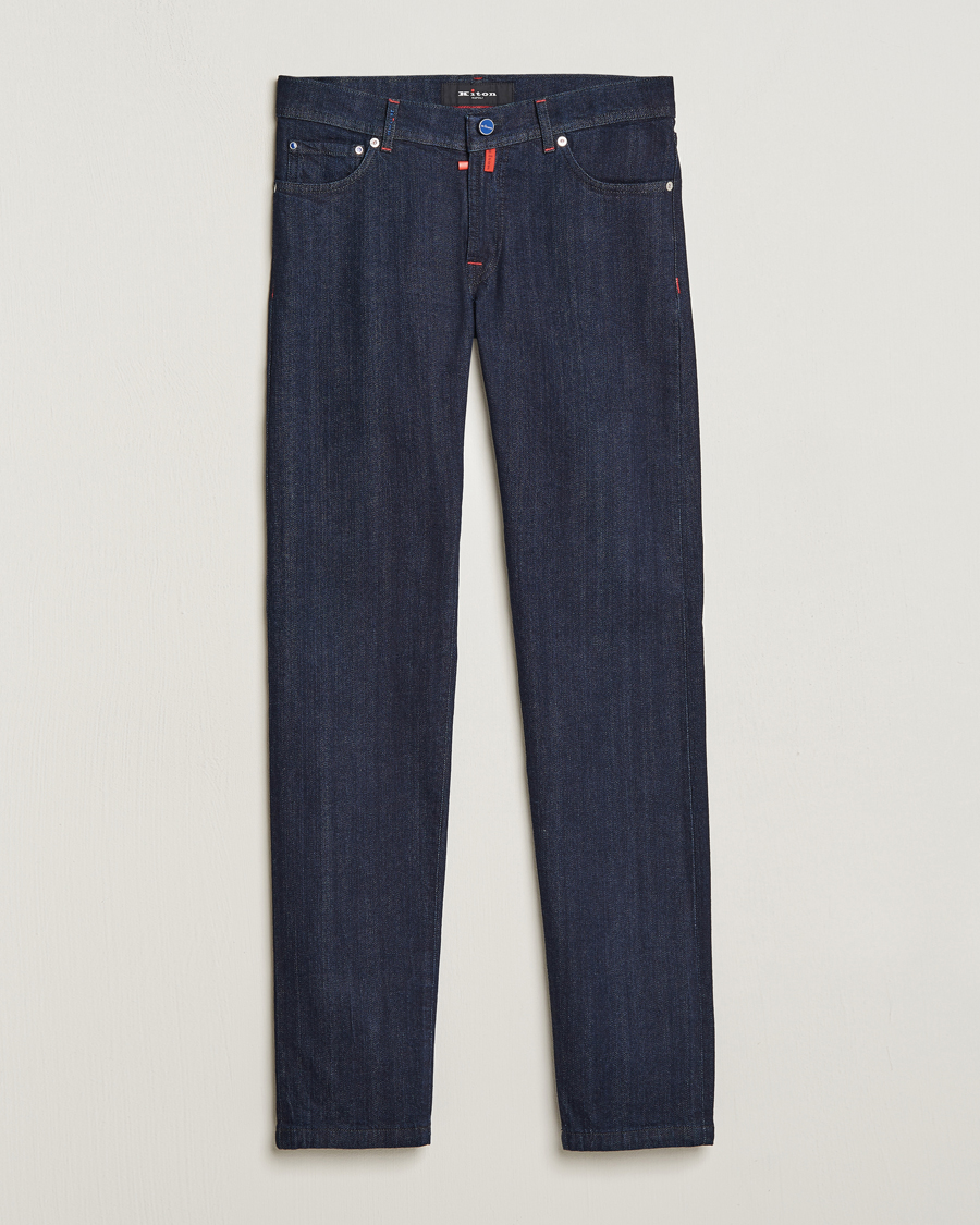 Uomini | Jeans | Kiton | Slim Fit Stretch Jeans Dark Blue Wash