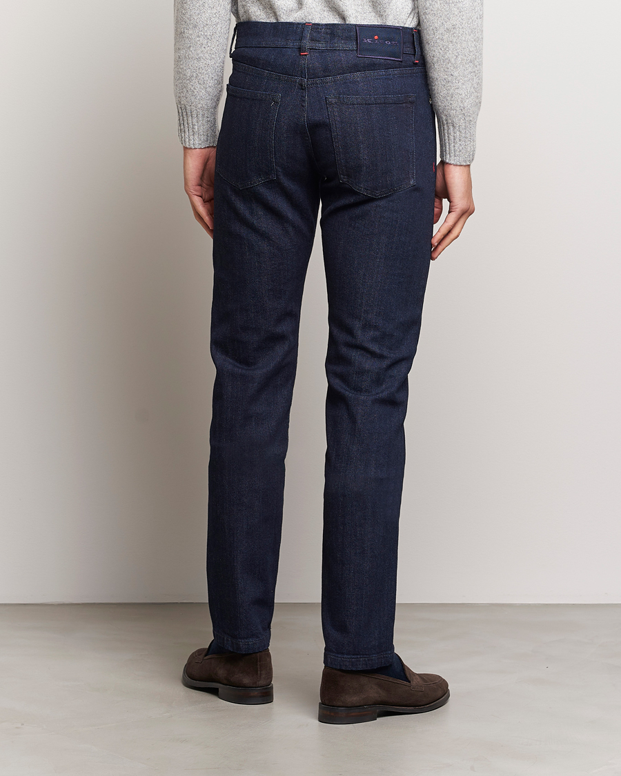 Uomini | Jeans | Kiton | Slim Fit Stretch Jeans Dark Blue Wash
