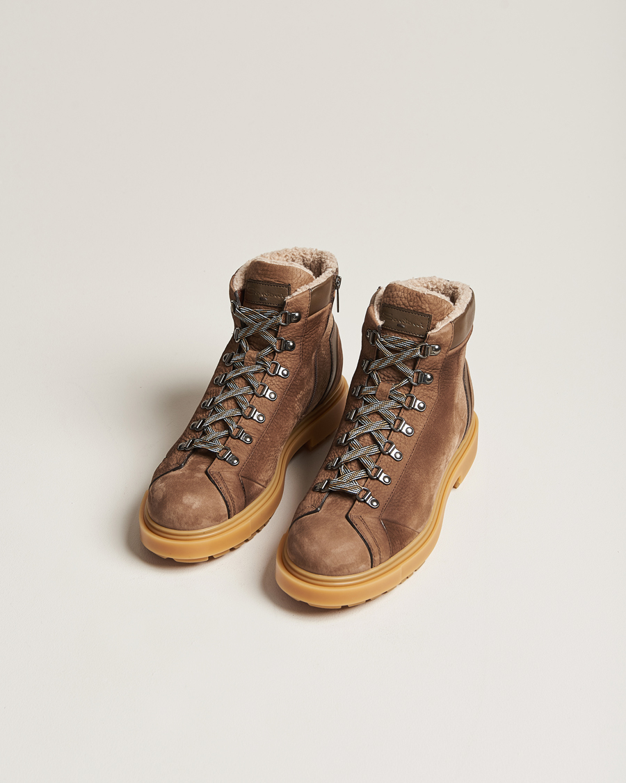 Uomini | Santoni St Moritz Winter Boots Brown Nubuck | Santoni | St Moritz Winter Boots Brown Nubuck