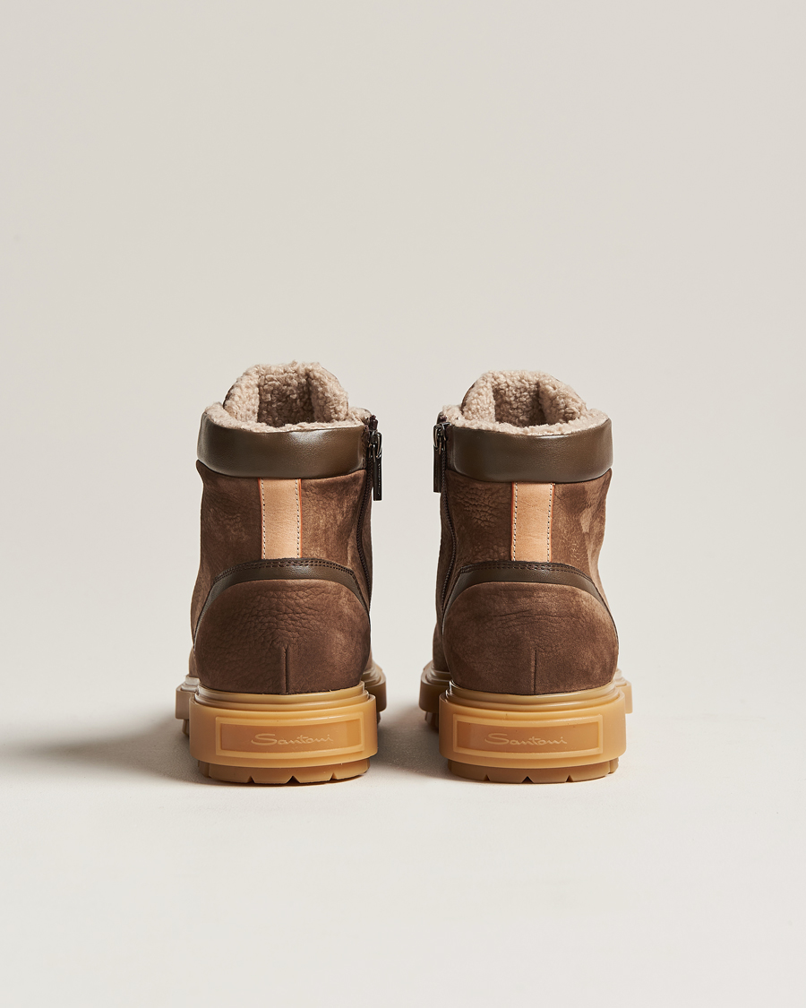 Uomini | Santoni St Moritz Winter Boots Brown Nubuck | Santoni | St Moritz Winter Boots Brown Nubuck