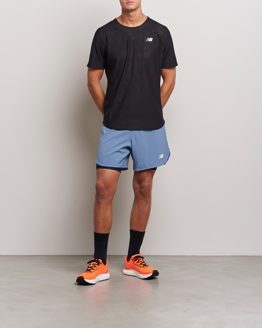 Uomini | Pantaloncini | New Balance | Running Q Speed 2 in 1 Shorts Mercury Blue