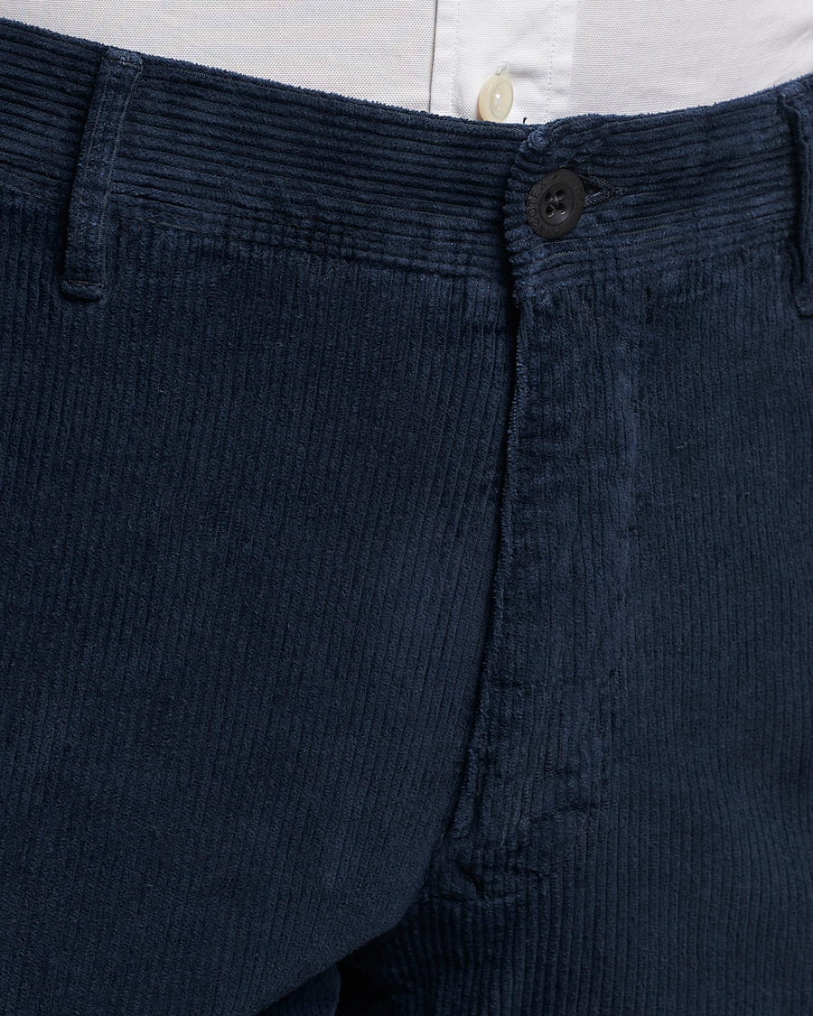 Uomini | Pantaloni | Incotex | Slim Fit Leisure Cord Slacks Navy