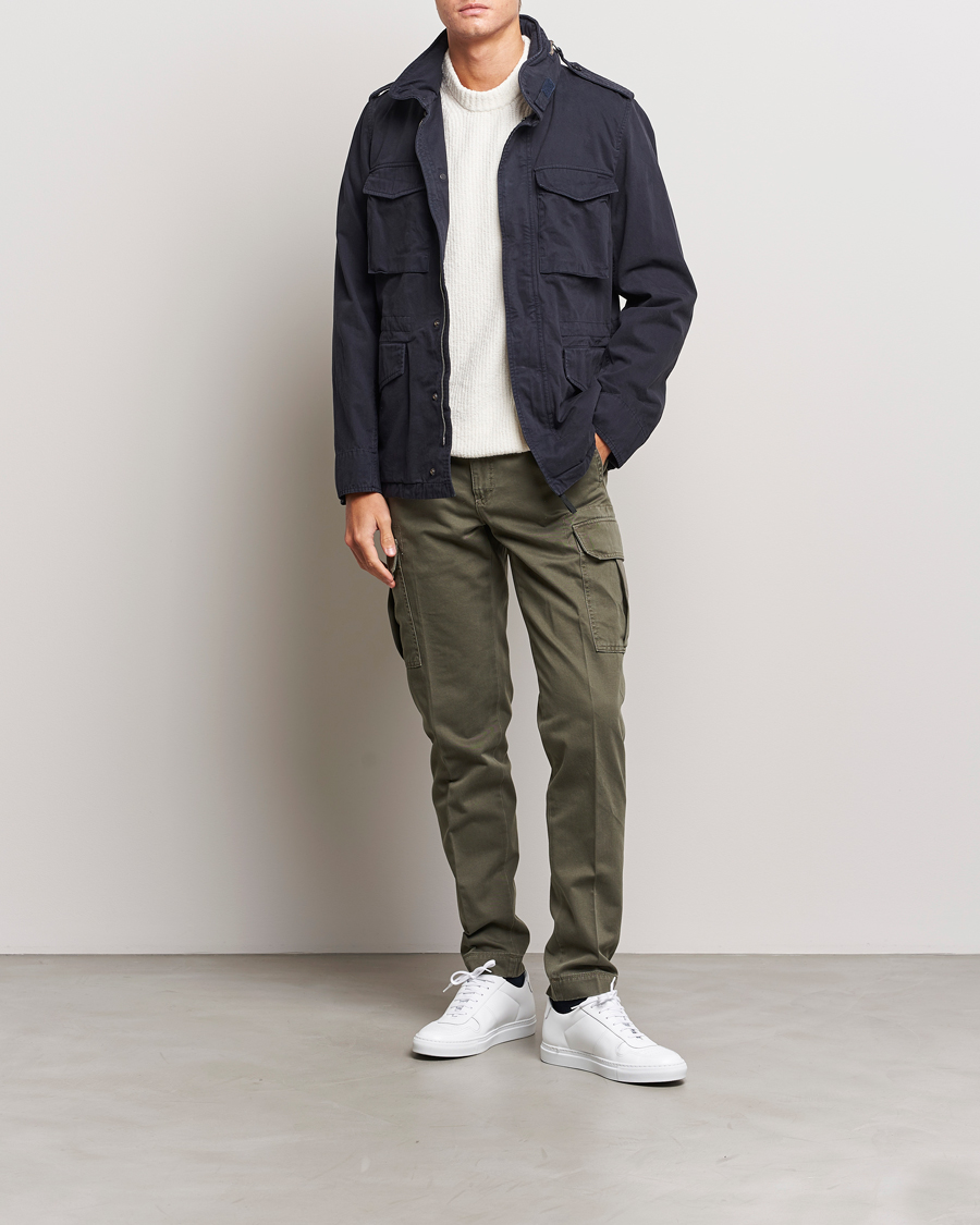 Uomini | Pantaloni | Incotex | Slim Fit Cargo Pants Military
