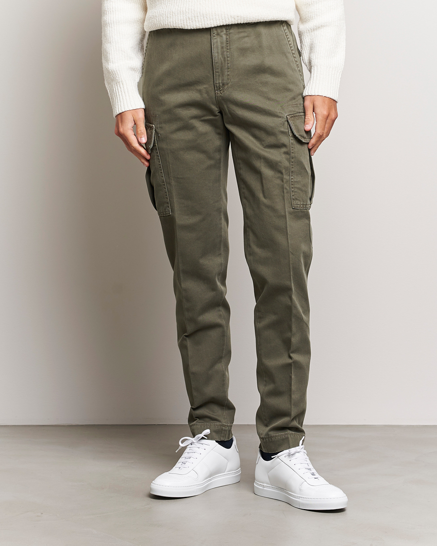 Uomini | Pantaloni | Incotex | Slim Fit Cargo Pants Military