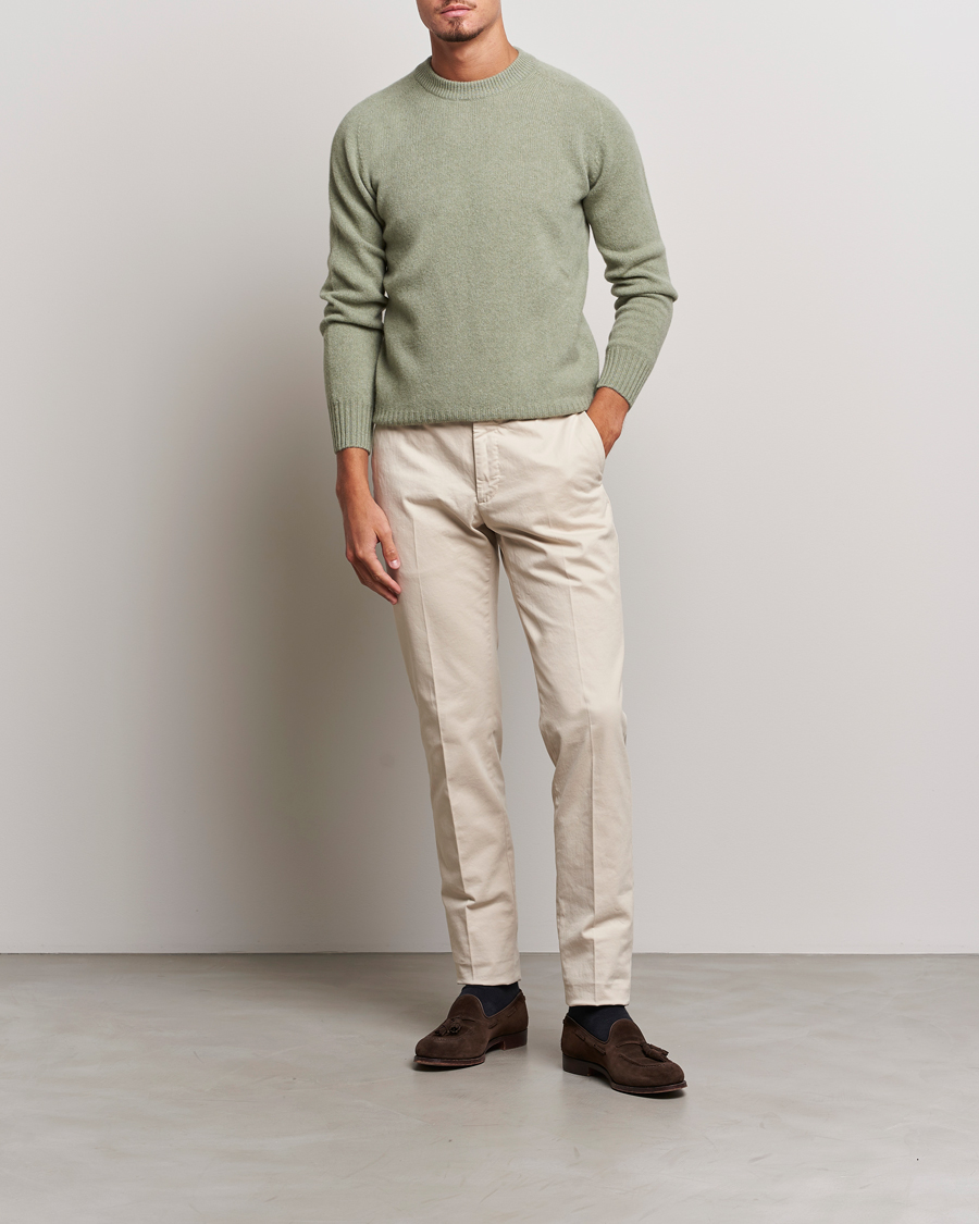 Uomini | Pantaloni | Incotex | Slim Fit Cotton Stretch Chinos Off White