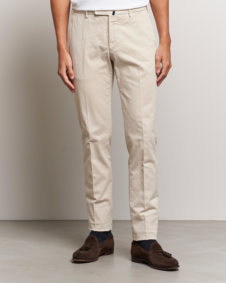 Uomini | Pantaloni | Incotex | Slim Fit Cotton Stretch Chinos Off White