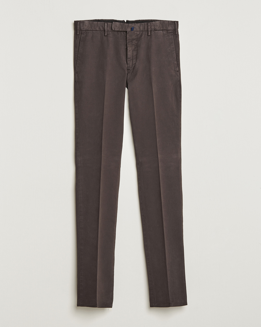 Uomini | Pantaloni | Incotex | Slim Fit Cotton Stretch Chinos Dark Brown