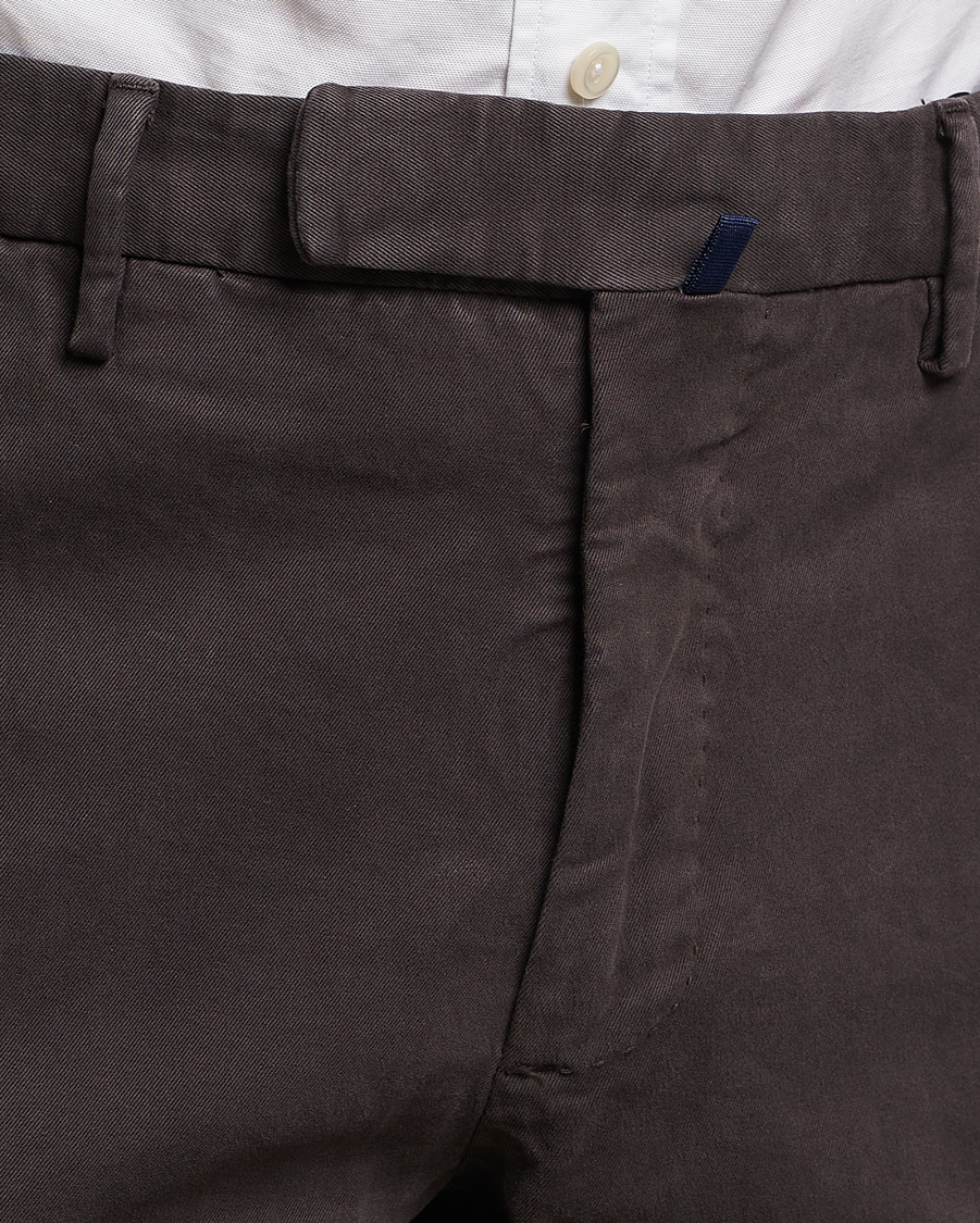 Uomini | Pantaloni | Incotex | Slim Fit Cotton Stretch Chinos Dark Brown