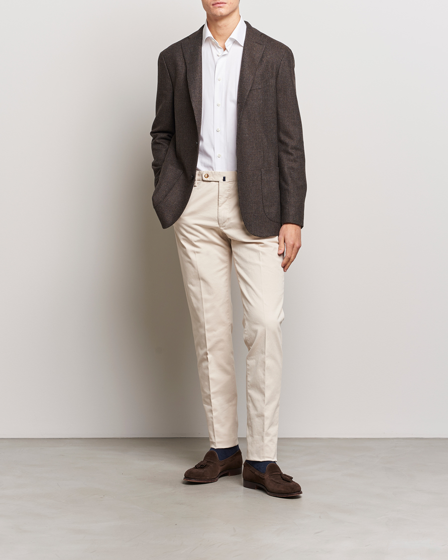 Uomini | Pantaloni | Incotex | Regular Fit Cotton Chinos Off White