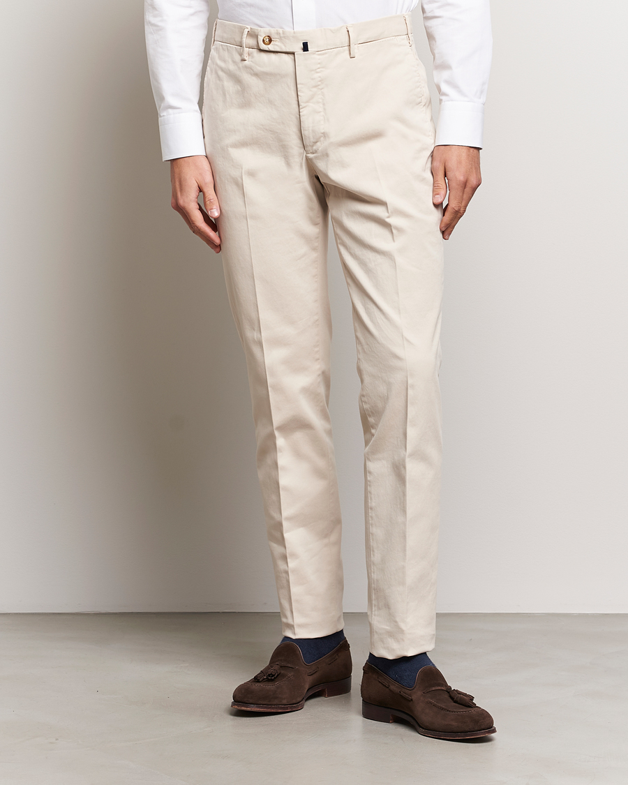 Uomini | Pantaloni | Incotex | Regular Fit Cotton Chinos Off White