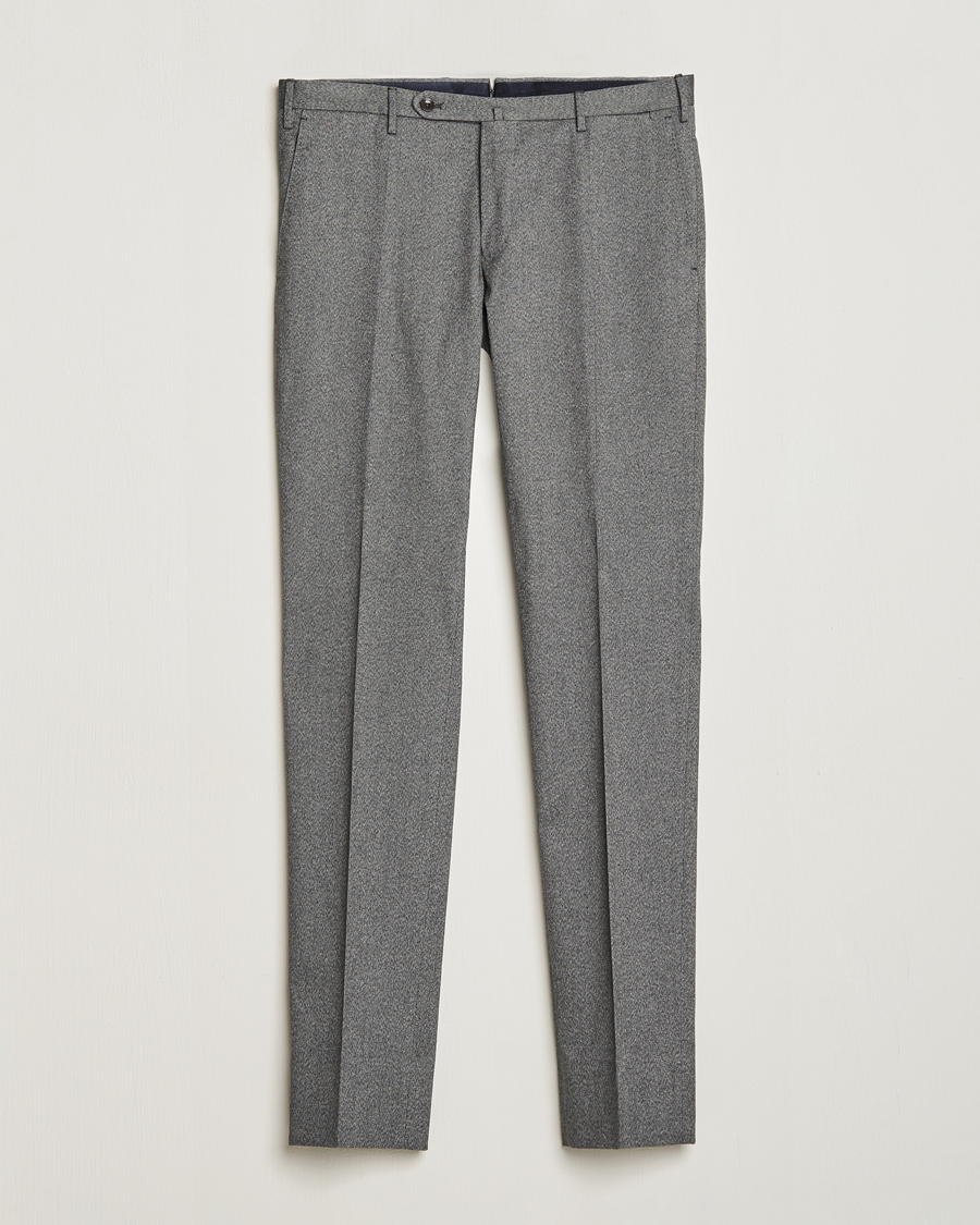 Uomini | Pantaloni | Incotex | Slim Fit Cotton Trousers Grey Melange