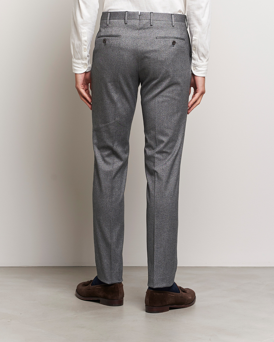 Uomini | Pantaloni | Incotex | Slim Fit Cotton Trousers Grey Melange
