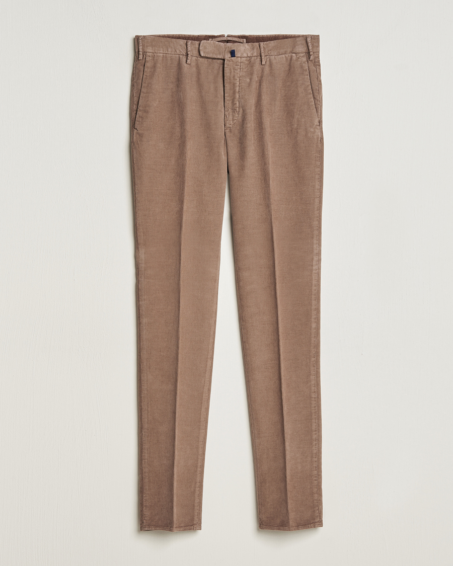 Uomini | Pantaloni | Incotex | Slim Fit Soft Corduroy Trousers Taupe