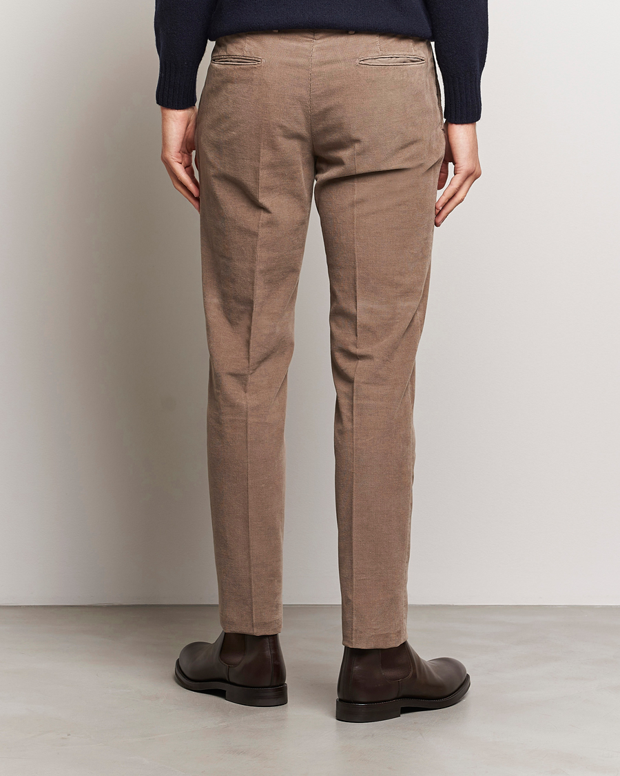 Uomini | Pantaloni | Incotex | Slim Fit Soft Corduroy Trousers Taupe
