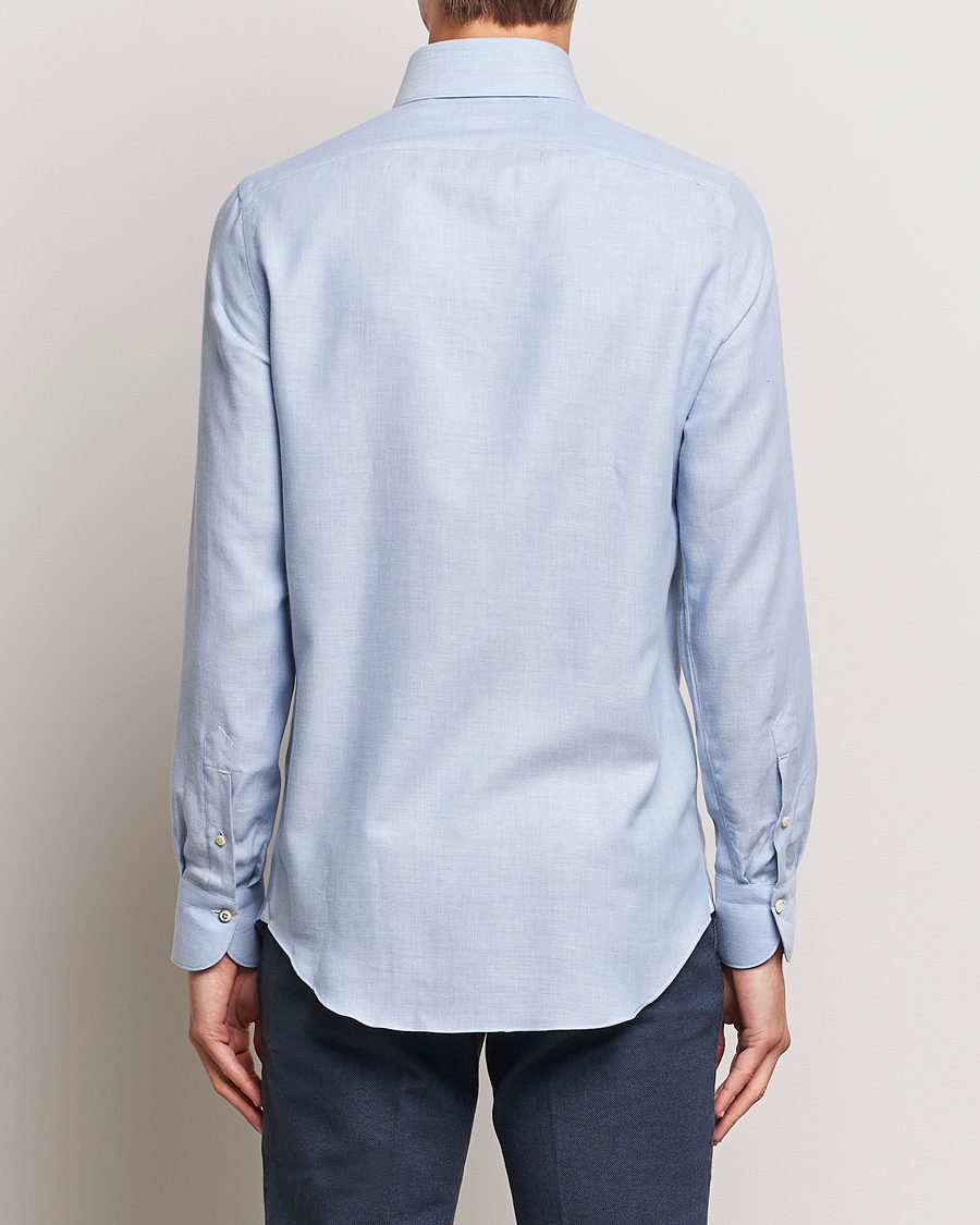Uomini | Camicie | Finamore Napoli | Milano Slim Cashmere BD Shirt Light Blue