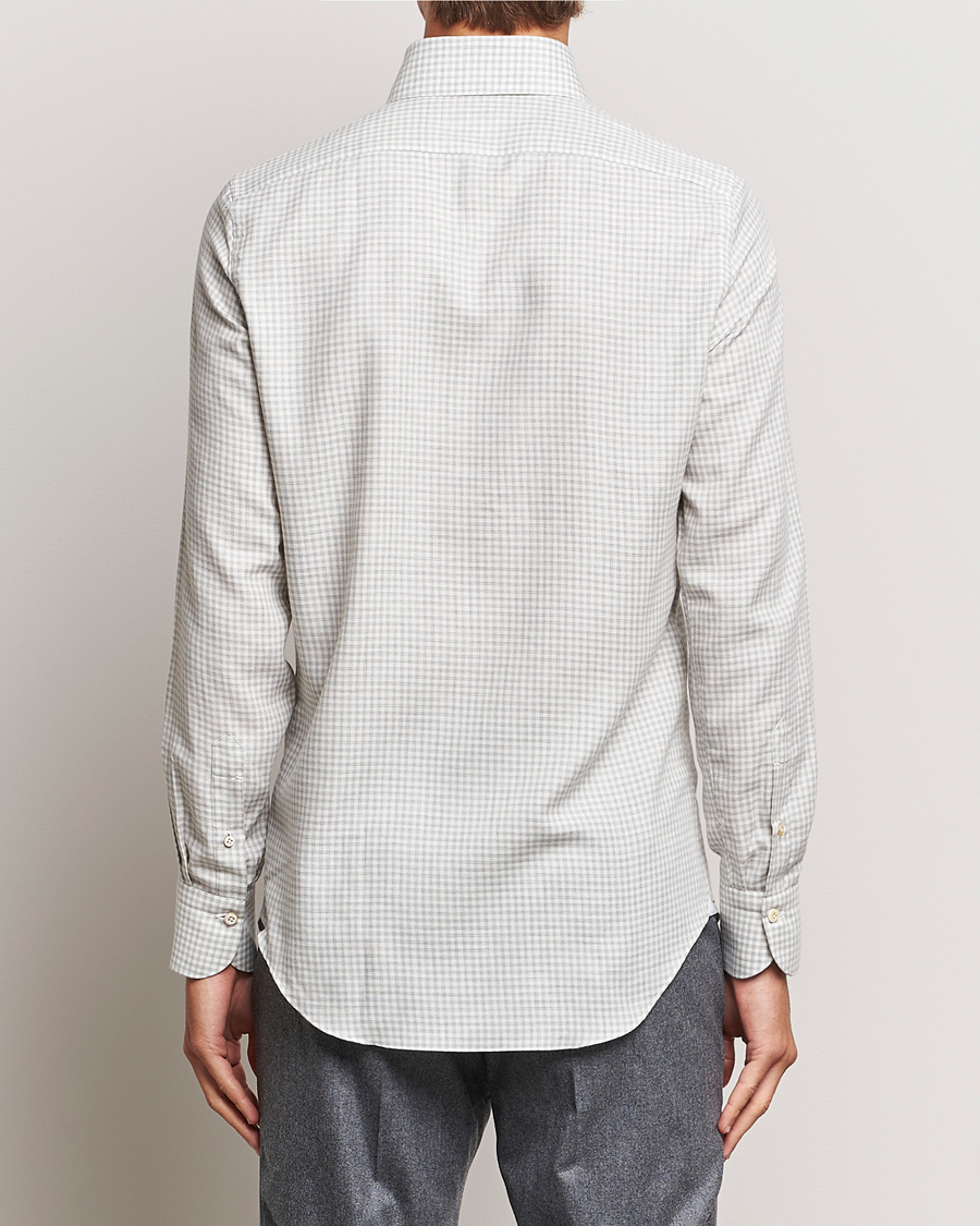 Uomini | Camicie | Finamore Napoli | Milano Slim Cashmere BD Shirt Light Grey