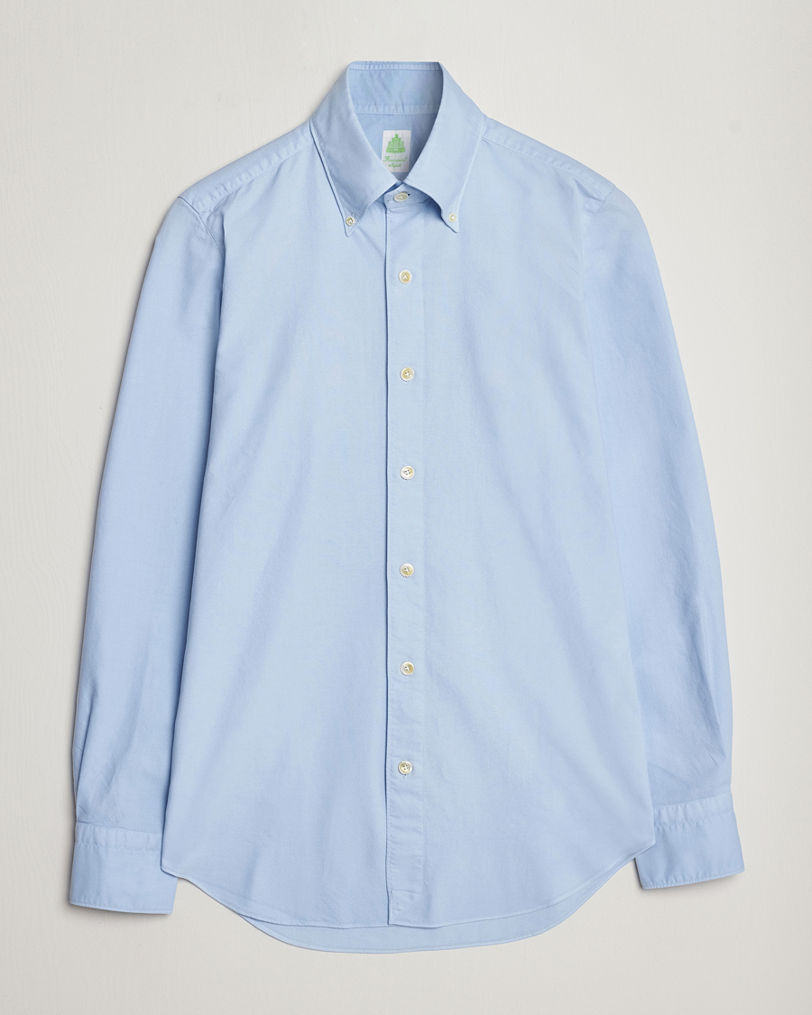 Uomini | Camicie | Finamore Napoli | Tokyo Slim Oxford Button Down Shirt Light Blue