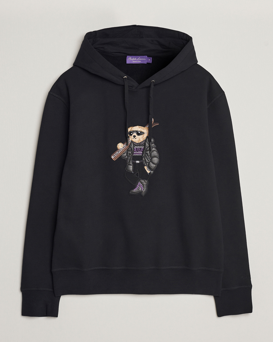 Uomini | Maglieria | Ralph Lauren Purple Label | Luxury Fleece Bear Hoodie Black