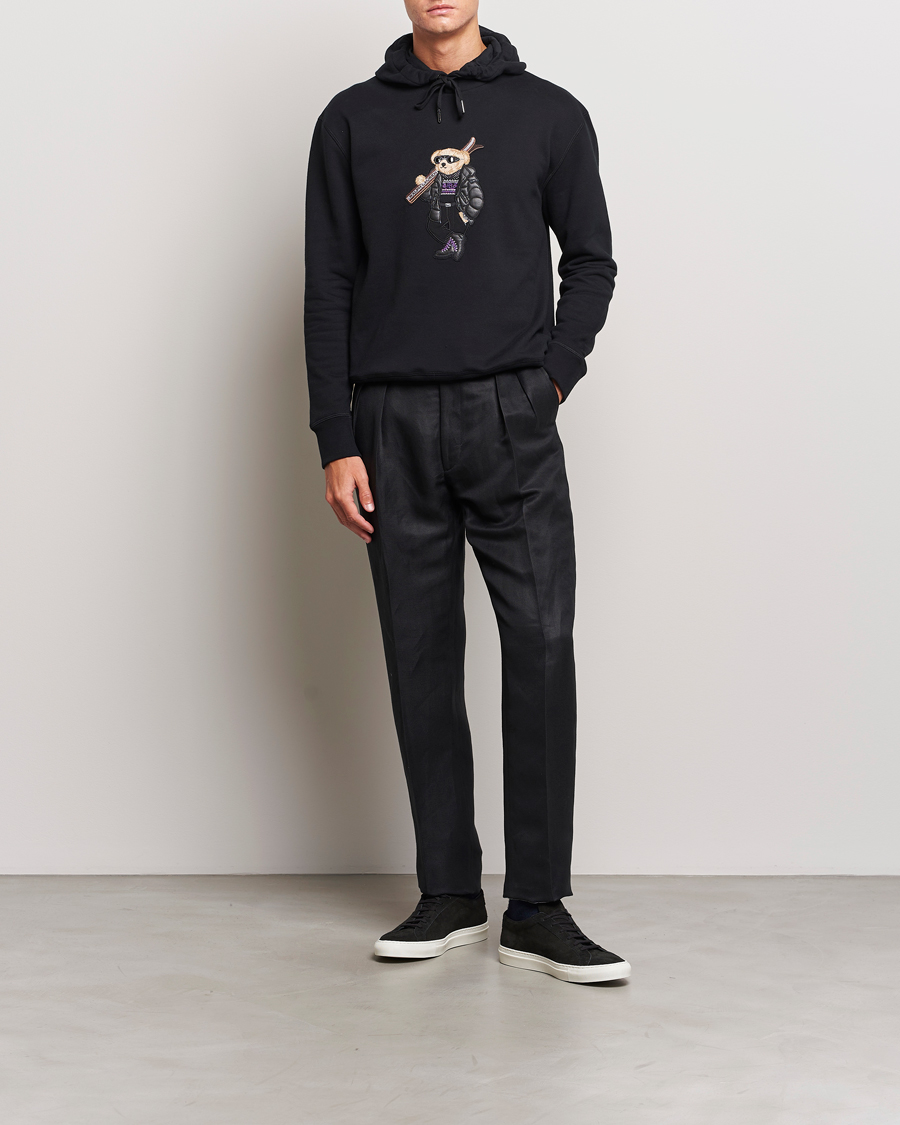 Uomini | Maglieria | Ralph Lauren Purple Label | Luxury Fleece Bear Hoodie Black