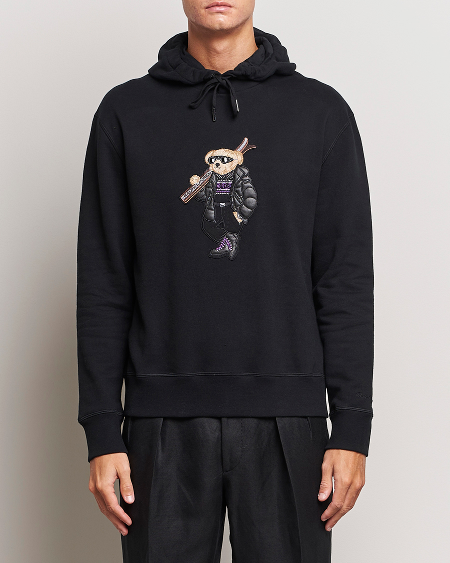 Uomini | Maglieria | Ralph Lauren Purple Label | Luxury Fleece Bear Hoodie Black