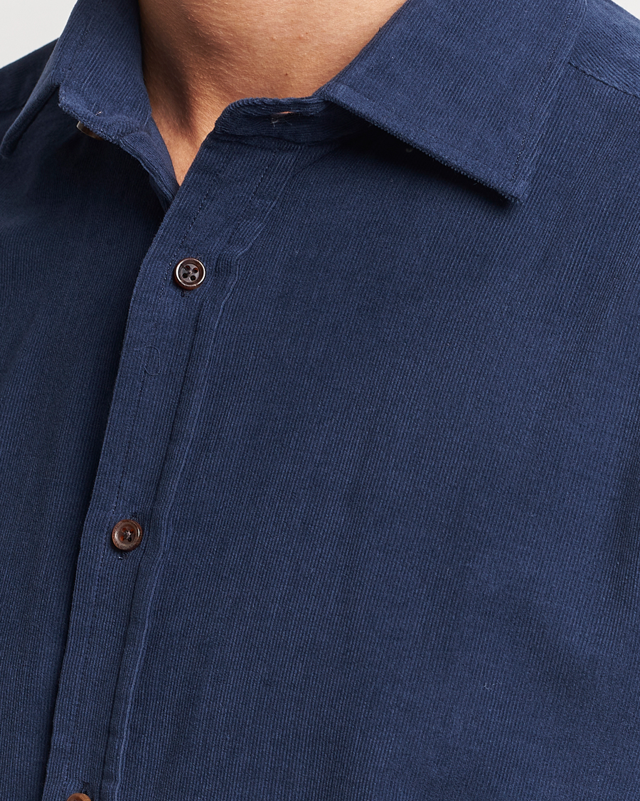 Uomini | Camicie | Ralph Lauren Purple Label | Cotton/Cashmere Corduroy Shirt Navy