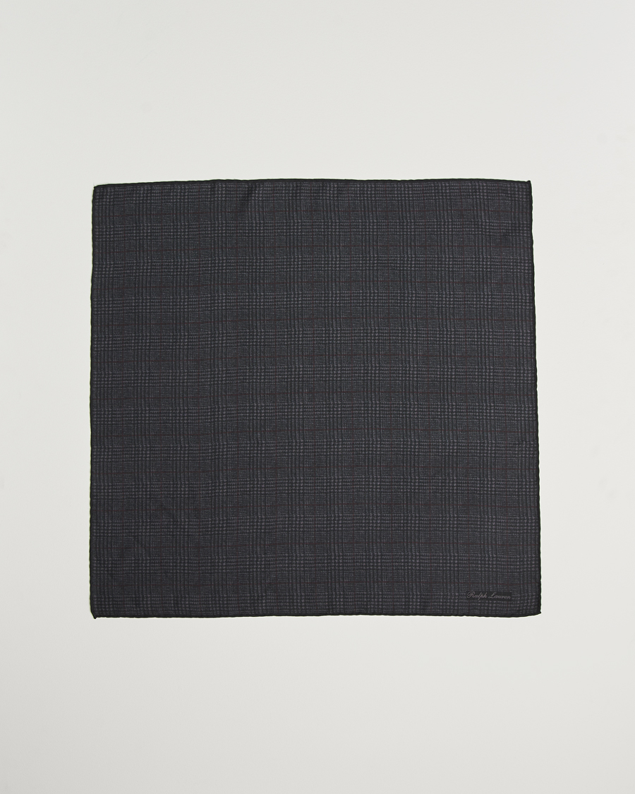Uomini | Ralph Lauren Purple Label Glencheck Wool Scarf Charcoal | Ralph Lauren Purple Label | Glencheck Wool Scarf Charcoal