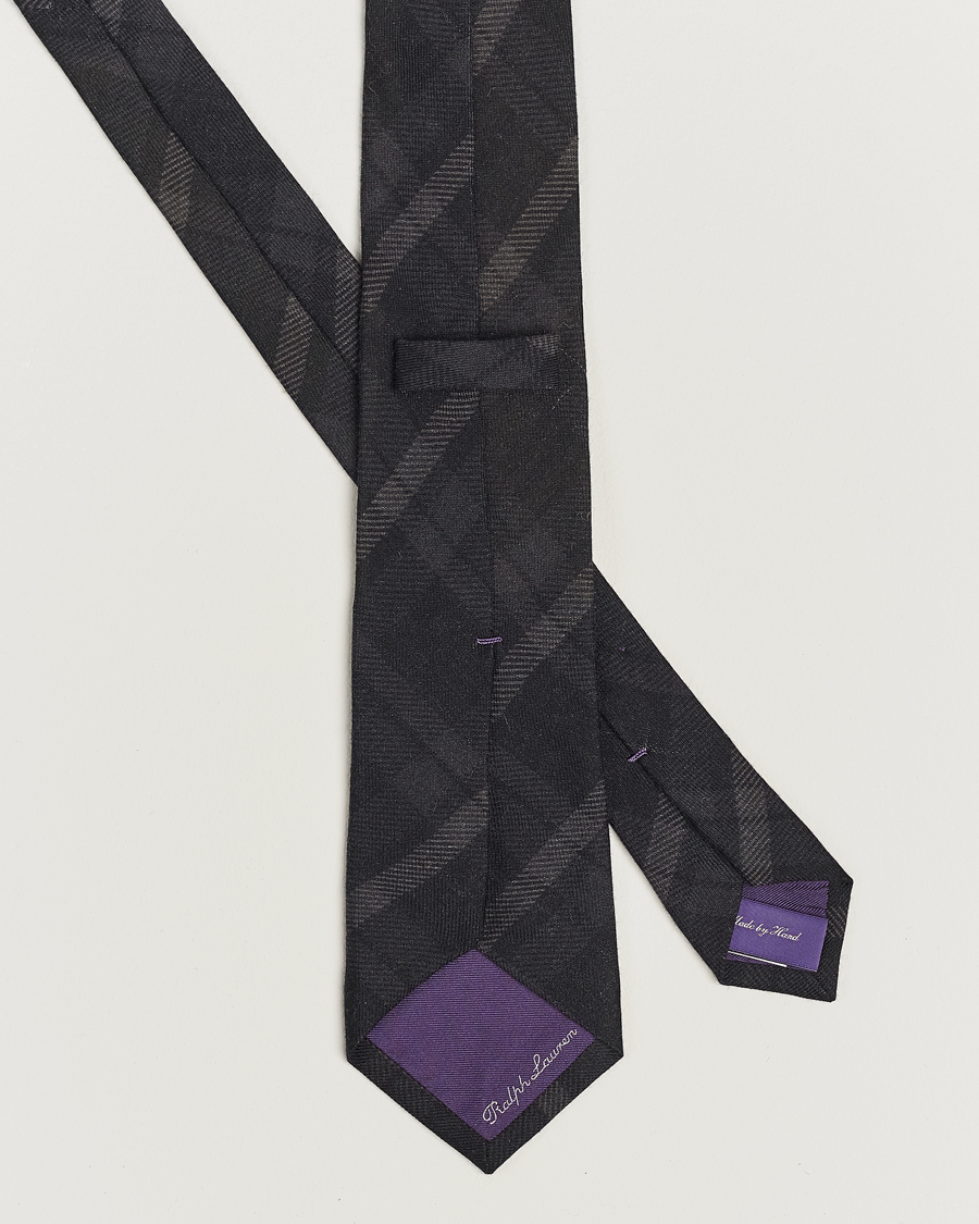 Uomini | Ralph Lauren Purple Label Tonal Plaid Tie Dark Grey | Ralph Lauren Purple Label | Tonal Plaid Tie Dark Grey