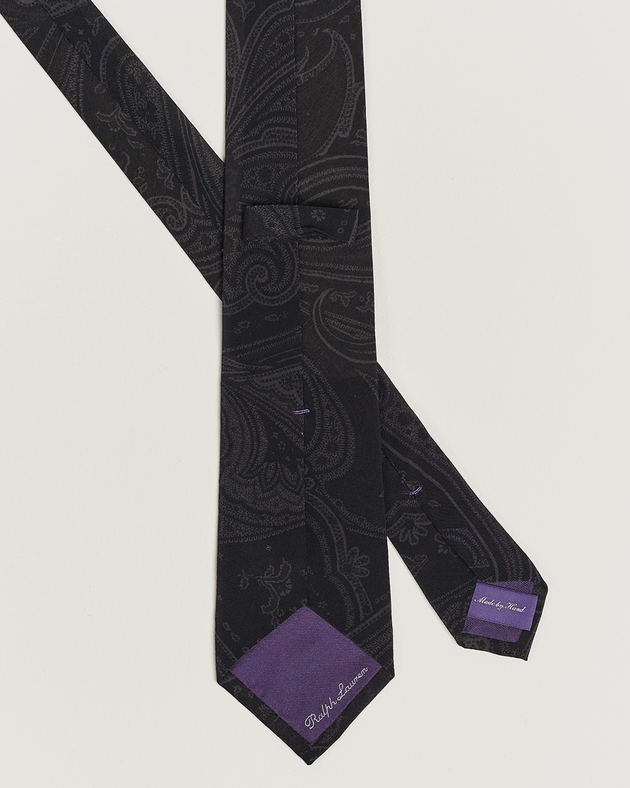 Uomini | Ralph Lauren Purple Label Tonal Paisley Tie Charcoal | Ralph Lauren Purple Label | Tonal Paisley Tie Charcoal