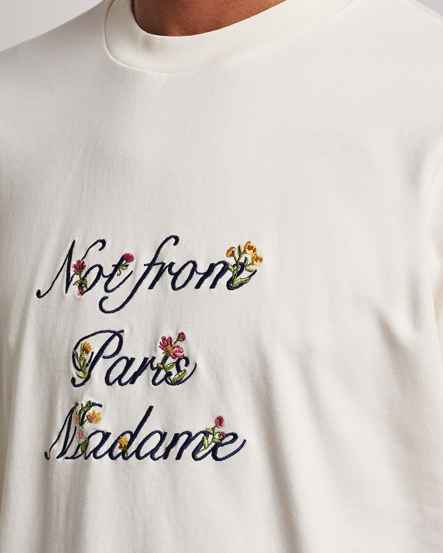 Uomini | T-shirt | Drôle de Monsieur | Flower Slogan T-Shirt Cream