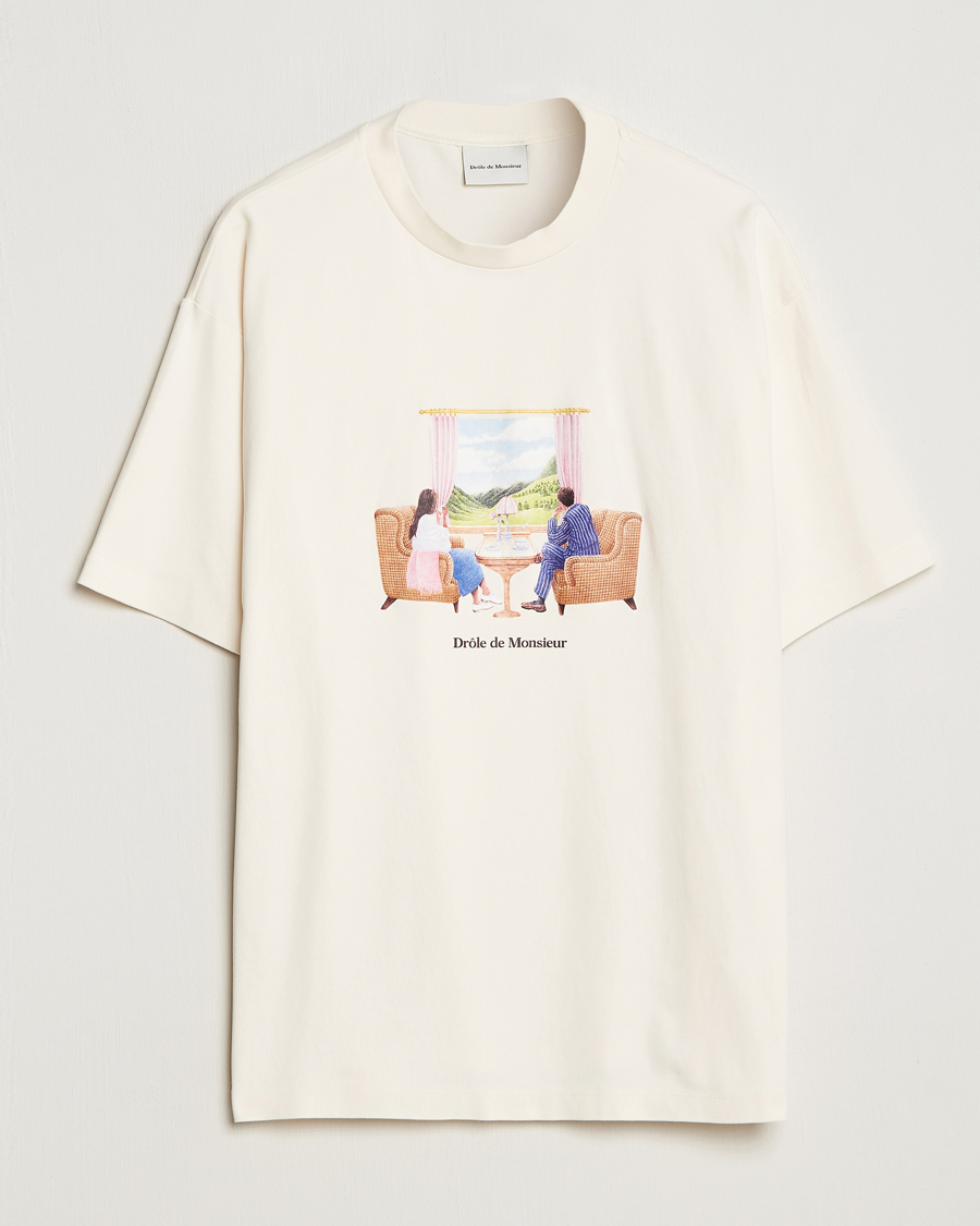 Uomini | T-shirt | Drôle de Monsieur | Voyage T-Shirt Cream